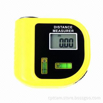 Ultrasonic Distance Meter with Bubble Level LCD Laser Pointer CP-3010 Rangefinder, 40kHz Frequency
